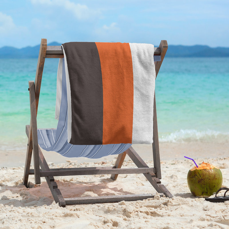 Cleveland Beach Towel, Off White/Light Orange/Brown