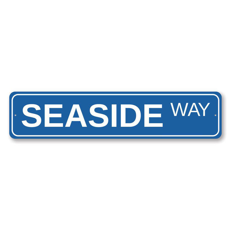 Panneau en aluminium personnalisé Seaside Way, H 4 po x l 18 po x P 0,04 po