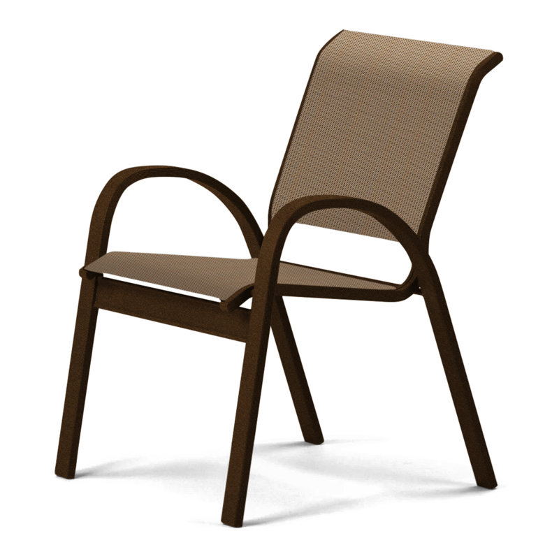 Aruba 1 Outdoor Dining Armchair, Textured Kona, Tan