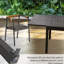 Table de salle à manger extensible pour terrasse, aluminium, foncé, 35 po à 71 po, design attrayant, 4 à 6 personnes, intérieur extérieur foncé, 35 po à 71 po, fabrication extensible et stable