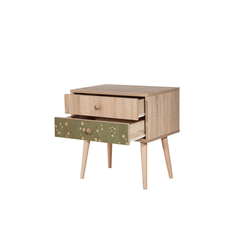 Vella 60cm W Manufactured Wood Bedside Table