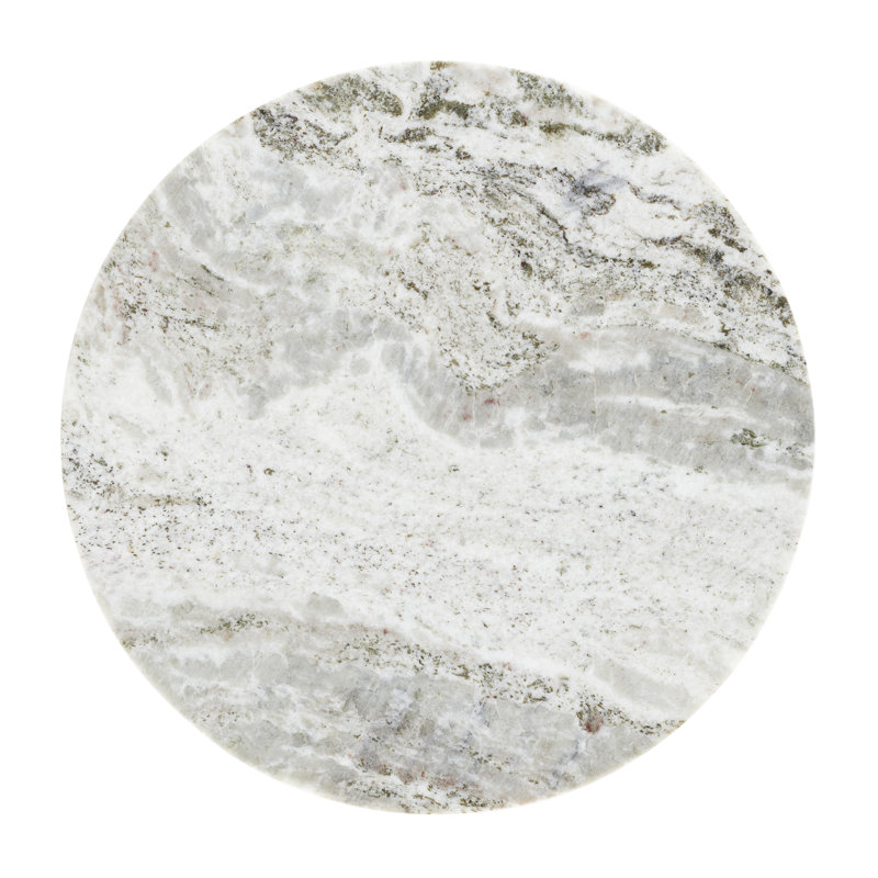Round White Marble Accent_End Table