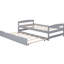 Lit plateforme simple avec lit gigogne gris utilitaire - Amélioration de l'efficacité de la chambre à coucher