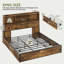 Platform Bed Frame With 4 Under‑Bed Storage Drawers, Storage Headboard With Pull Out Nightstands, Charging Station & Rgb Led Lights, No Box Spring Required-1139517462-1139706938