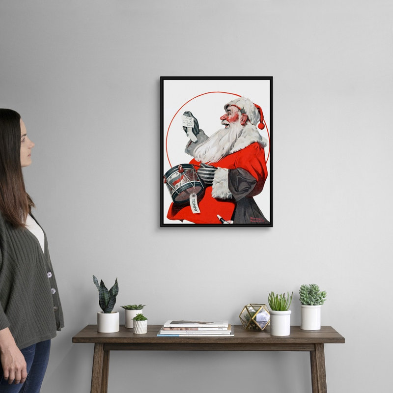 «A Drum For Tommy», art mural sur toile, H 26 po x l 20 po x P 1,75 po, Cadre flottant noir