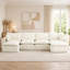 Canapé modulaire de 140 po, fauteuils rembourrés minimalistes modernes, canapé confortable en forme de U pour le salon, canapé d'angle à assise profonde, aucun assemblage requis-1667227155-1667227153
