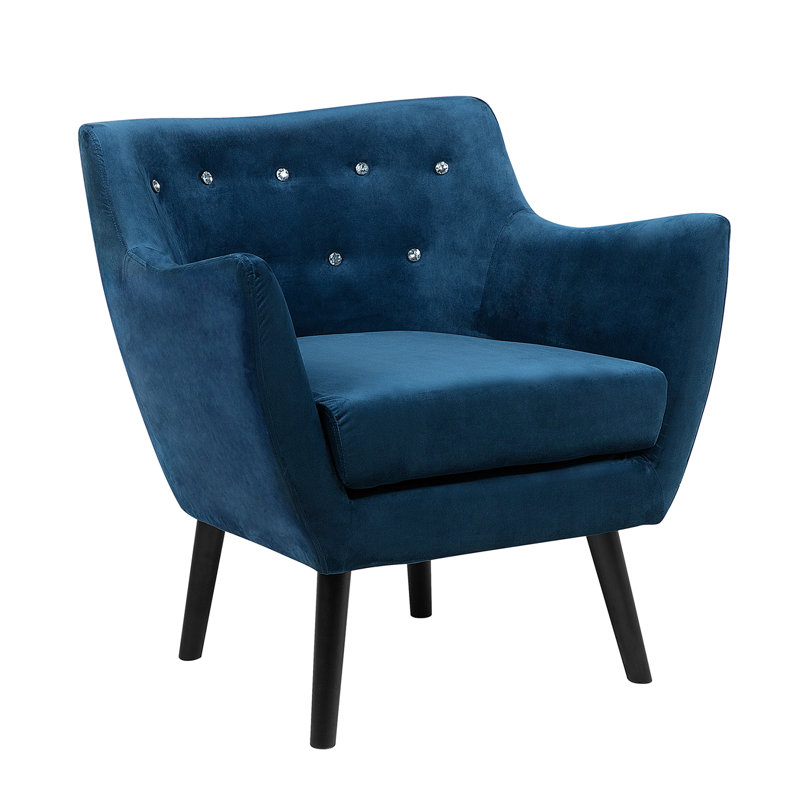 Darlington Upholstered Armchair, Sea Blue, Black