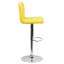Tabouret de bar contemporain réglable en ajustable en vinyle matelassé avec base en chrome Ahlijah-29471285