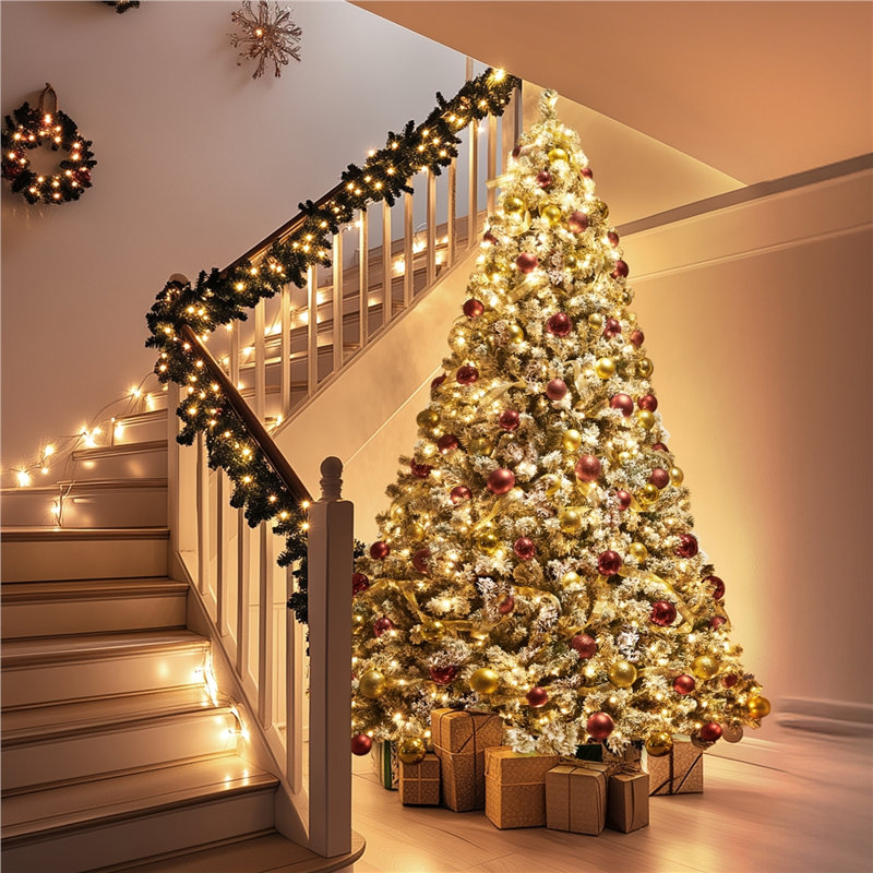 Arbre de Noël artificiel en épinette Jaleana, 9', Vert