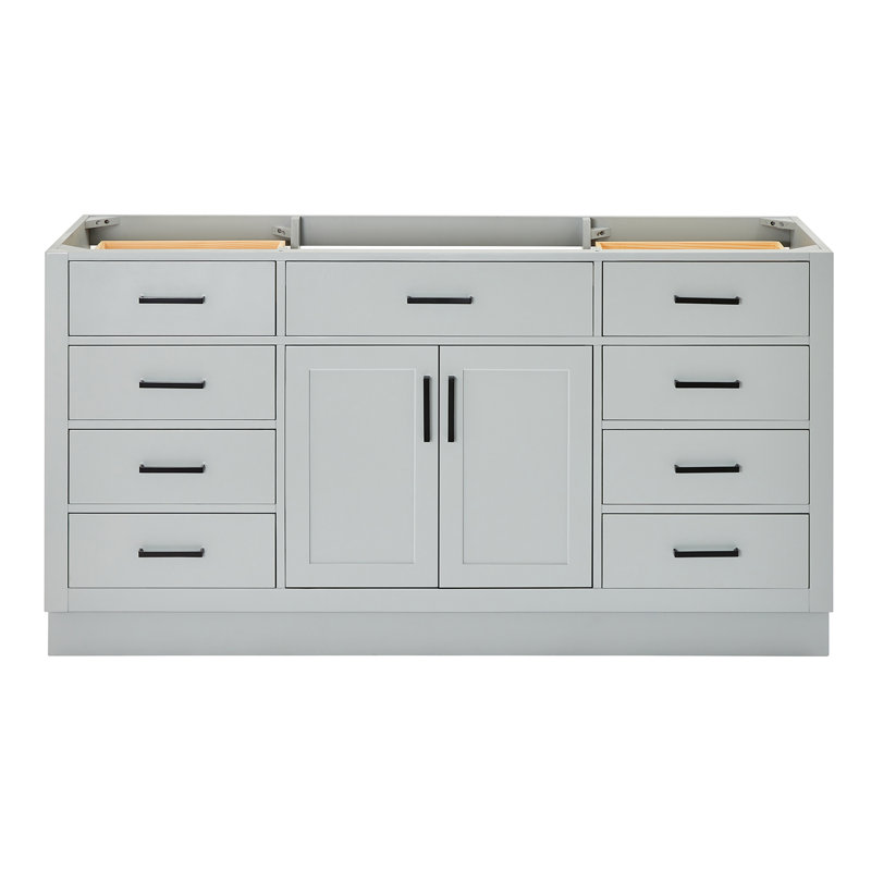 Hepburn 66 Single Bathroom Vanity Base Only, Gray, Matte Black