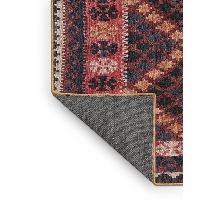 Tapis bleu marine/orange/bleu, Rectangle 3 pi x 5 pi