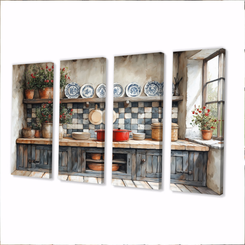 Grey Country Kitchen Rustic Charm I - Kitchen Wall Decor Set, 28" H x 48" W