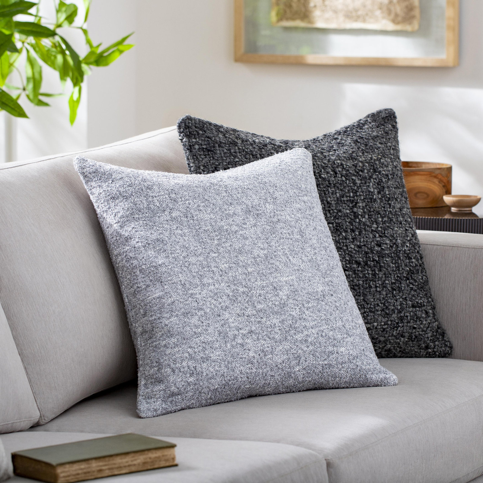 Bobby 22" x 22" Pillow Cover, 18" x 18", Pillow Cover Only - No Insert, Light Slate