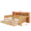 Wooden full size daybed with storage shelves, multi-functional bed with 2 storage drawers and study desk-1723832180