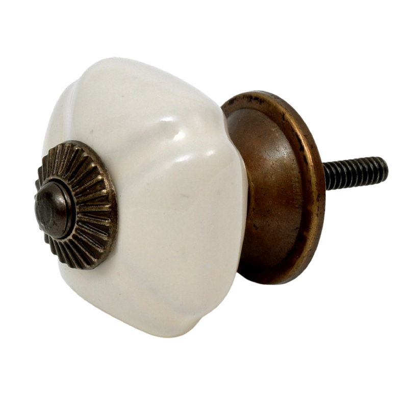 1 1/2" Length Novelty Knob Multipack, Cream/Gold
