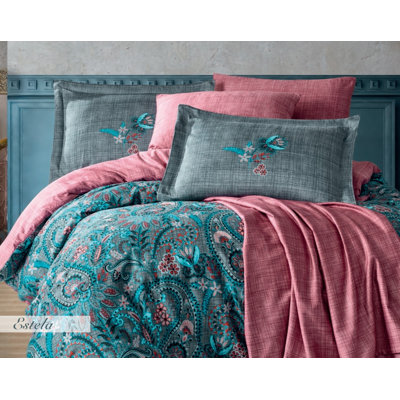 Satin Floral Duvet Cover