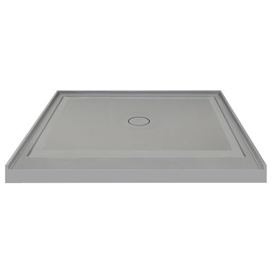 Base de douche à surface solide en fonte avec drain central dissimulé 36 po x 36 po Transolide