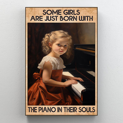 Just Born With The Piano - 1 Piece Rectangle Graph " Just Born With The Piano - 1 Piece Rectangle Graphic Art Print On Wrapped Canvas "