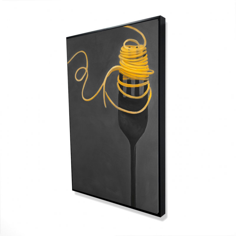 «Spaghetti Pasta Around A Fourche», reproduction sur toile, H 36 po x l 24 po