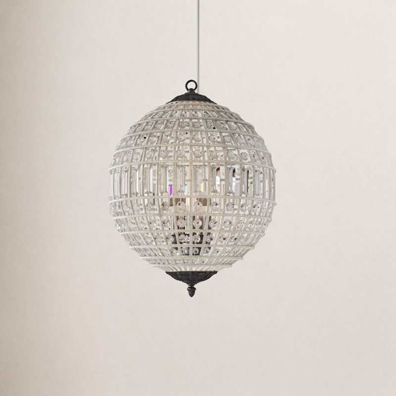 Rola Crystal 5-Light Chandelier, Dark Bronze, 5 Lights