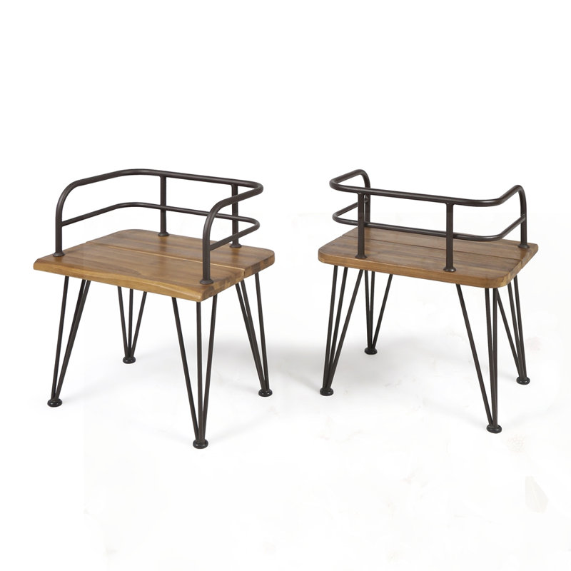 Chaise en bois et métal (ensemble de 2)