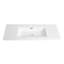 Lavabo de salle de bain en résine blanche brillante de 122 cm (48 po), profondeur 117 cm (46,15 po), largeur 51 cm (20,2 po), hauteur 19 cm (7,5 po), style contemporain, profond et robuste.