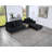 Messina 122.5"W Velvet Reversible Sectional Sofa Ottoman With Storage Compartment, Drawer, USB Ports, Charging Outlets