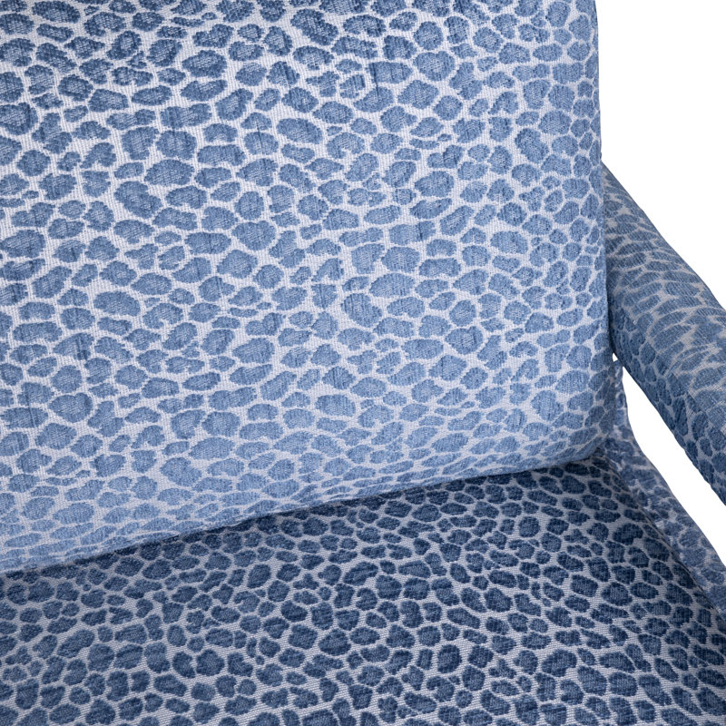Fauteuil d'appoint rembourré bleu avec structure en bois