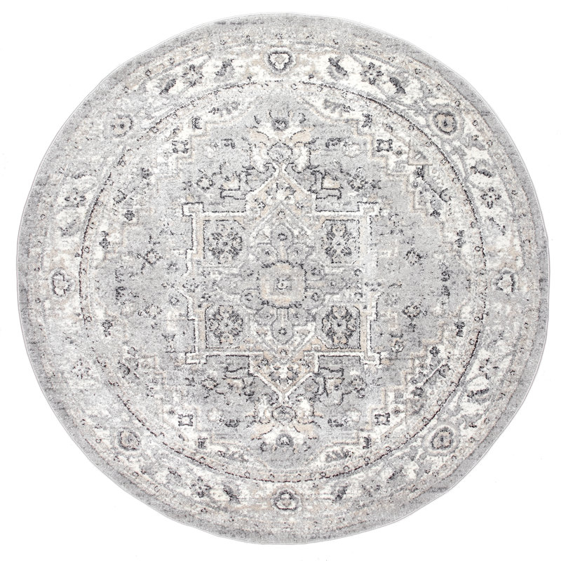 Edwa Traditional Power Loom Performance Rug, Round 8'