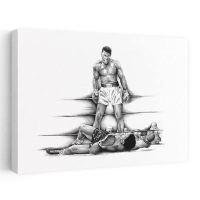 «Boxing Knockout Victory Classic Dramatic Retro Architecture», reproduction d'art murale