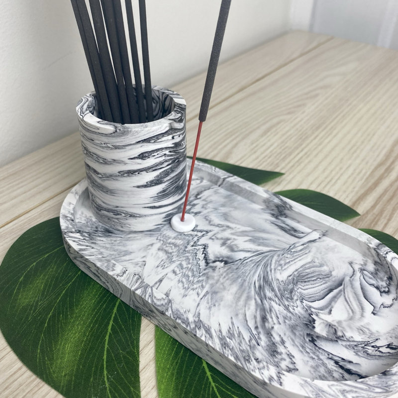 Incense Stick Holder with Storage, Grey