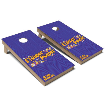 Ensemble de planches de cornhole en composite rétro toutes saisons Flower Power