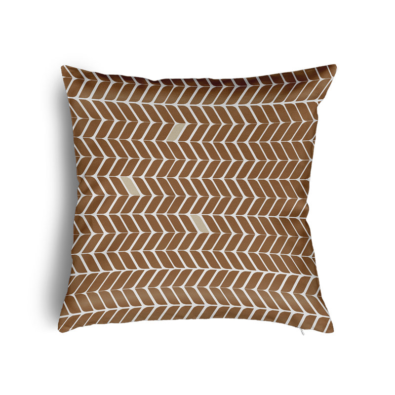 Modern Leaf Pattern Accent Pillow with Insert, 26"H x 26"W, Golden Bear