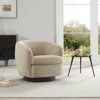 Fauteuil demi-tonneau pivotant rembourré Marcy