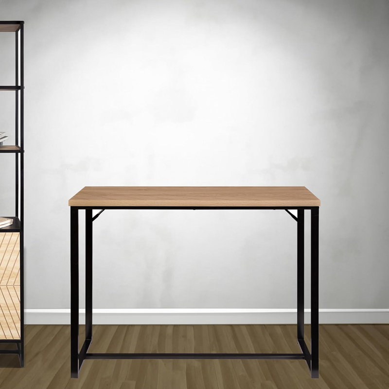 Modern Console Table with Natural Wood Top and Sleek Metal Legs for Stylish Home Decor