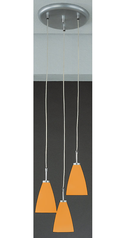 Tasha 3 - Light Cluster Pendant, Matt orange