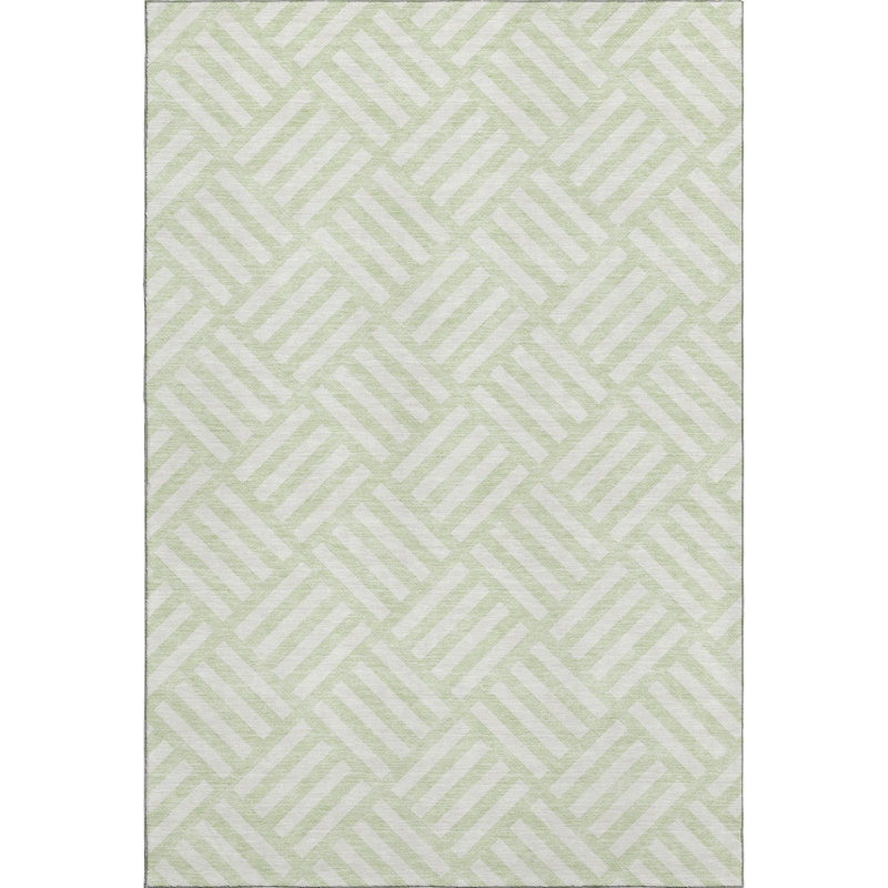 Tapis menthe Cerrito lavable à la machine de qualité supérieure, Rectangulaire 8 pi x 10 pi