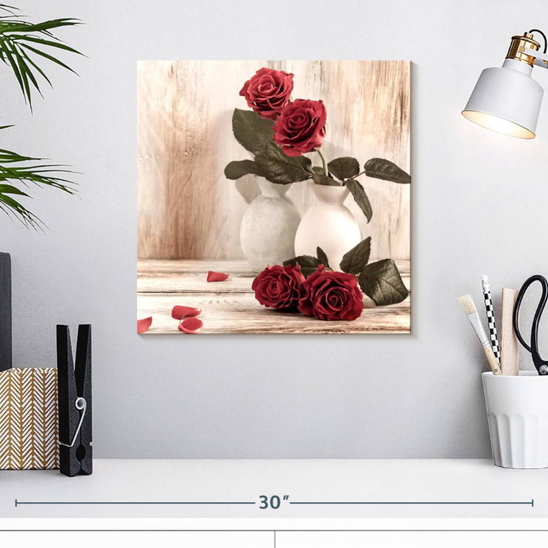 Vase de roses Harnek, H 16 po x l 16 po