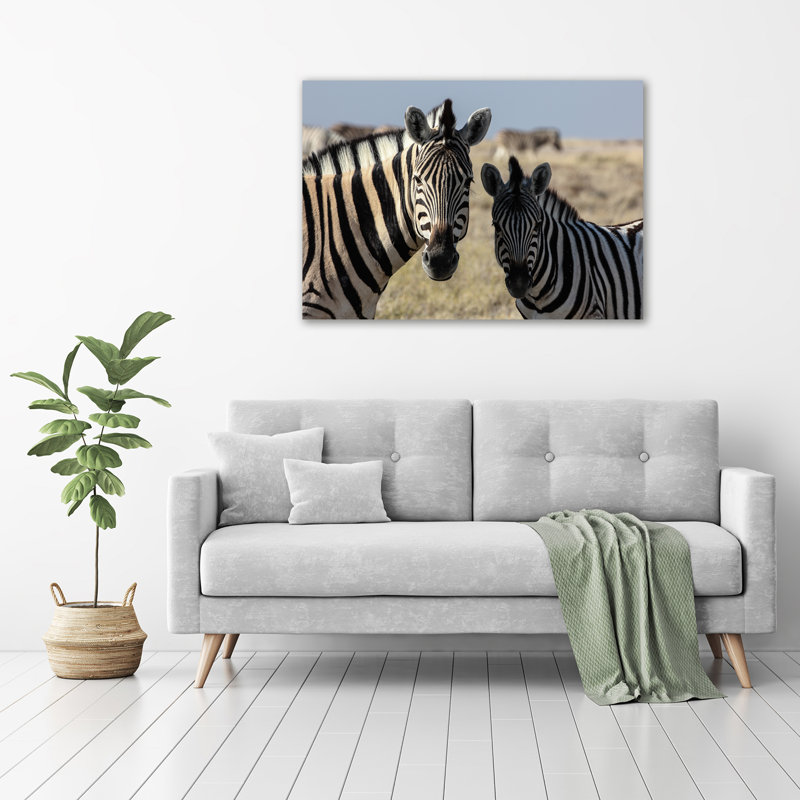 Two Zebras - Wrapped Canvas Print