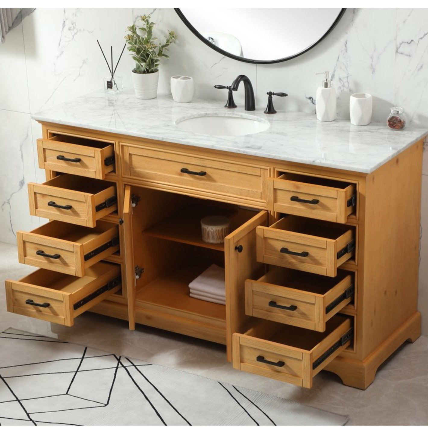 Hermes 60'' Single Bathroom Vanity, Natural