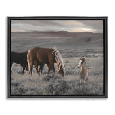 Art mural sur toile flottant Country Horses in Valley par Lori Deiter