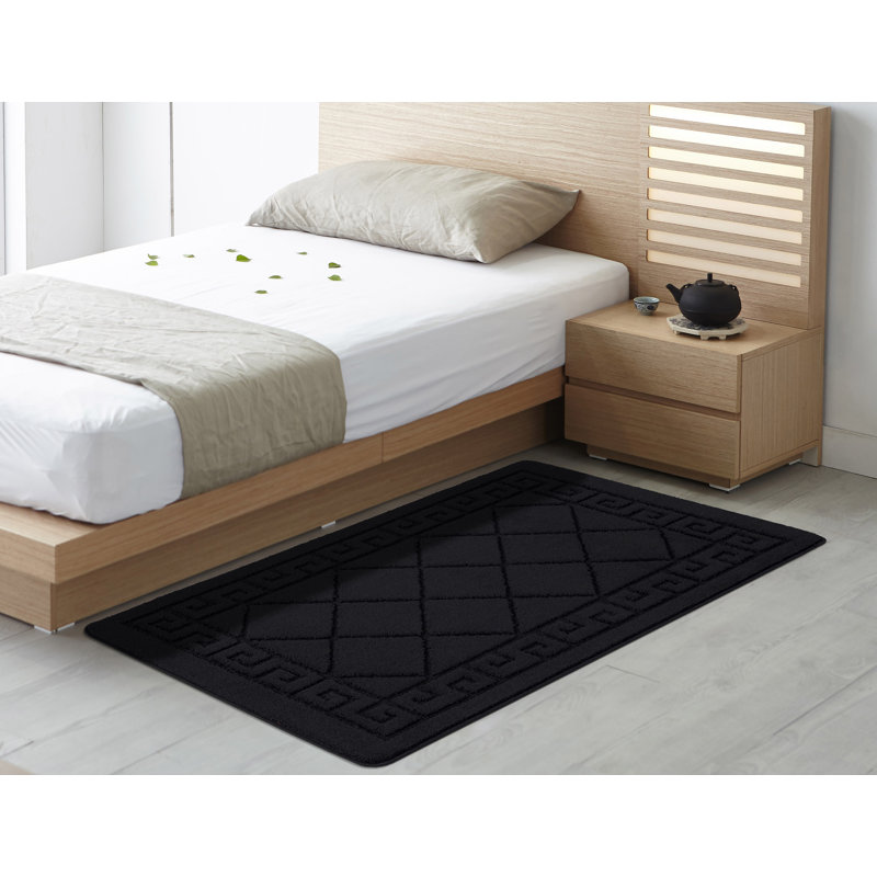 Jimena Non-Slip Geometric Indoor Doormat, 60cm x 110cm, Black