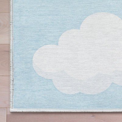 Tapis bleu clair Kehr Kids Rugs Cloud 9