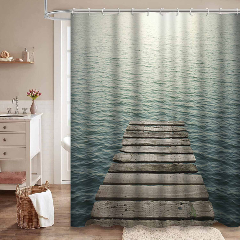 Rideau de douche Old Wood Pier, L 72 po x l 78 po