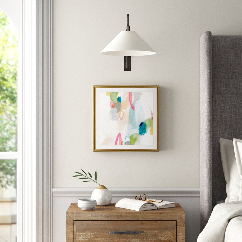 Candy Jacket I' Painting on Canvas, Framed Print with Mat, 17.5" H x 17.5" W, Gold