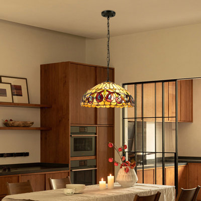Luminaire suspendu rétro 2 lumières multicolores