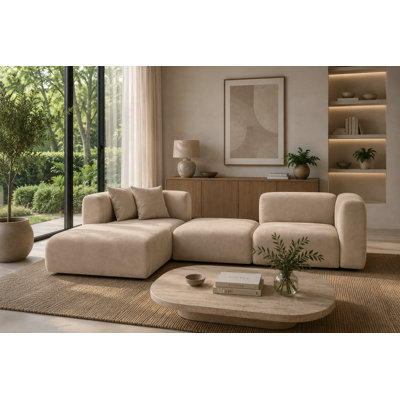 3 Seater Velvet Sofa & Chaise