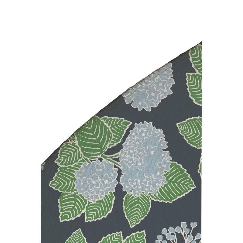Hydrangea Non Slip Outdoor Rug, Round 5'