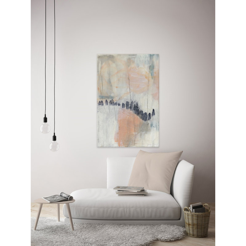 «Blush & Navy I» par Parvez Taj - reproduction d'art sur toile, H 60 po x l 40po x P 1,5 po