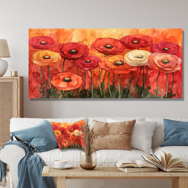 Jaccob - Floral Canvas Wall Decor, H 28 po x l 60 po, Toile tendue, Does Not Apply